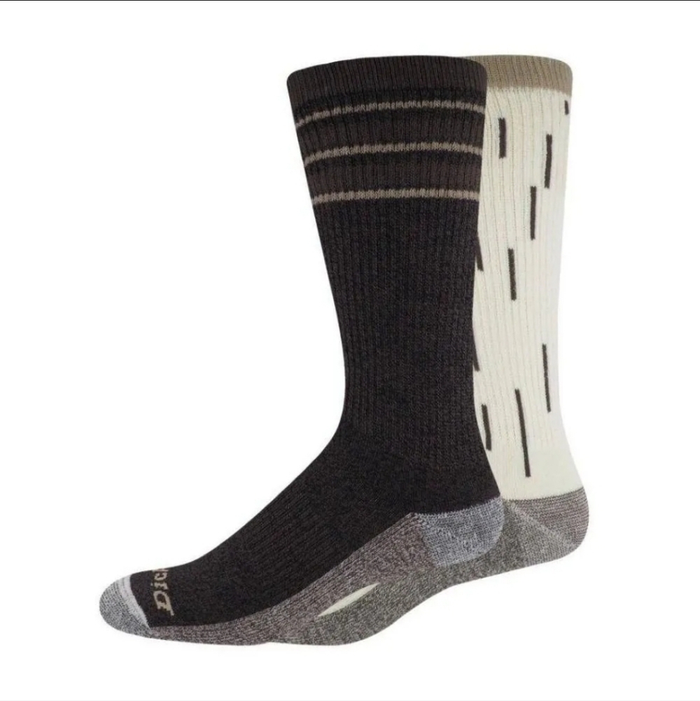 Dickies Men's Mid-Weight Wool Crew Socks "203 BROWN ASST" New